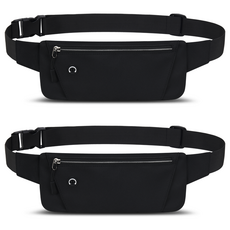 SERENDI 초경량 방수 러닝벨트 1+1 힙색 웨이스트백 스마트폰 수납 운동용 등산용, 블랙+블랙, 1개