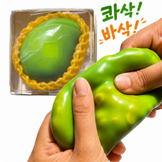 [리얼망고패키지] 몽글상점 바삭바삭 고당도 변색망고 크런치 슬라임 슬랑이 말랑이 ASMR 스트레스해소 스트레스볼, 1개, 60g, 망고