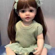리본돌 전신 실리콘 애착 베이비 구체 공주 소녀 55cm A, 1개, Q