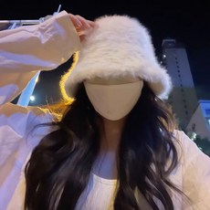 투니스 여성 심플 보온 퍼 버킷햇