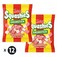 스위즐즈 스쿼시즈 드럼스틱 젤리 라즈베리 밀크맛 100g 12개