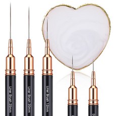 5개의 금속 네일 아트 브러시 라이너 세트 믹싱 팔레트 도트 드로잉 도구를 사용한 얇은 디테일 파인 UV 젤 폴리쉬 페인팅 디자인 4/8/12/20/25mm