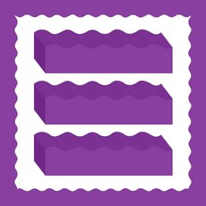 콘트롤 솔리드 컬러 게시판 장식 59피트 스캘럽 테두리 트림 롤 학교 사무실 홈 칠판 화이트보드 포스터 벽 장식 청록색, Purple