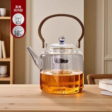 電陶爐煮茶器 2025新款 圍爐 提樑燒水壺 茶具, 禮悅壺雙內膽透明1800ml, 1個