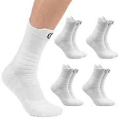엑스무브 러닝양말 이중쿠션 중목 운동용 5켤레, 5개, 화이트