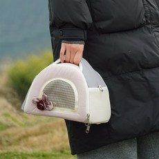 便攜寵物包 可愛外出小寵包兔子透氣斜挎包四季通用, 粉色  24*17*19cm, 1個