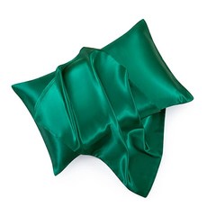 HommxJF 블랙 새틴 베개 커버 표준 2개 세트 봉투 클로저 머리카락과 피부를 위한 실크 (50.8x66cm(20x26인치)) 129872 5721505060, 블랙쉬 그린 HommxJF 129872 5721505