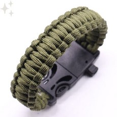 야외 활동 응급 상황 대비 손목 착용 장비 휘슬 나침반 내장 편조 밧줄 액세서리, 1개, 생존팔찌