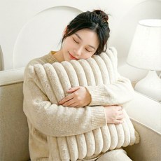 소하임 버니블룸 소파쿠션 솜+커버 2개 세트, 아이보리