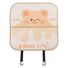 자동차 카시트트레이 뒷자석 컵 바구니 포켓함 수납, 1개, 도넛곰 중형 방지패드