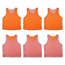 RE-HUO 양면 피니 농구 축구 훈련 조끼 메시 저지 성인용 6개 오렌지/화이트. L