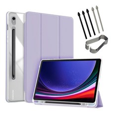 갤럭시탭 S9/S9+/S9울트라/S9 FE 플러스 호환 S펜수납 클리어 투명 북커버 케이스, 라벤더, 1개