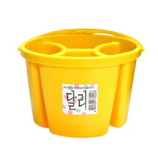 미술용 물통 다구형 4칸 수채화 미술 붓물통, 노란색