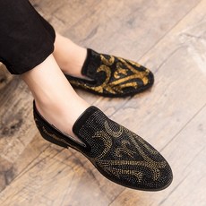 남자 보석구두 화려한 구두 골드 트로트 가수 공연 무대 사진 촬영 신발