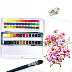 물감 수채화 수채화물감 튜브형 페인트 미술 고체 페인팅, A. 0.6ml 투명 플라스틱 상자, B. 7024 골드 24 색 1개 구매 시 11개 무료