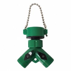 蝴蝶衛浴 珠鍊型一對二分水器 6分美牙 外接一分二 雙出水管接頭 雙通 雙洗衣機 園藝 多功能分水器 無牙水龍頭用, 1個, 珠鍊分水器-6分粗牙, 【C櫃46】