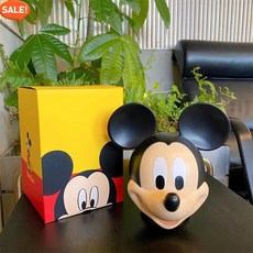 【熱銷！臺灣出貨】最低價寵物飼料桶 寵物儲糧推車 飼料密封桶 移動式糧倉 寵物罐頭收納 寵物儲糧桶 防潮乾糧桶, 1個, 米奇頭擺件【可當存錢罐】