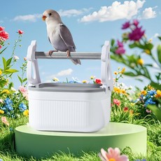 파르고 앵무새 이동식 배변통 부리 발톱갈이 횟대, 1개