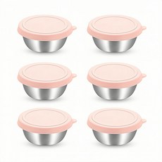 AIFUNT 엘리펀트 50ml 스테인리스 미니 소스통 컬러 뚜껑 포함 소량 분리용, 웜 피치, 6개