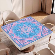 테이블용 마작 매트 (80 x 80cm(31.5 x 31.5인치)) 미끄럼 방지 소음 감소 마작 테이블 코브 포커 카드 도미노 보드 및 타일 게임용 방수 표면 마작 매트, 오렌지 하트