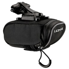 LEZYNE 캐디 자전거 안장 보관 가방 조직 포켓 퀵 액세스 슬리브 및 방수 지퍼가 있는 컴팩트 에어로 모양 나일론, Micro Caddy QR - Medium, Black
