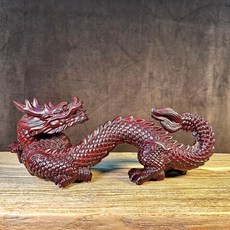 黑檀木雕龍 家居裝飾擺件, 黑檀整木精雕龍 長8cm
