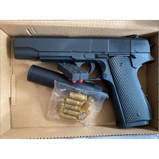 軟蛋發射器 生存遊戲 沙漠之鹰 1911 格洛克仿真兒童軟彈手槍 教具手槍 手動拋殼手槍 科教模型, 1個, 【黑色】柯爾特