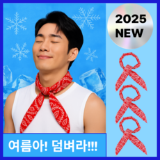 (1+1+1)루베아 쿨링 아이스 스카프 넥밴드, 3개, 레드