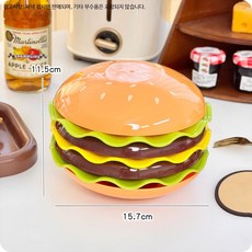 귀여운 햄버거 과일 접시 예쁜 디자인의 디저트 접시 가정용 식기 소녀 감성 브런치 플레이팅용 미니접시, 1개, 7층 햄버거 스타일