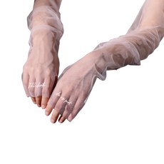 통기성 좋은 튤 소재의 신부용 암슬리브 열 프린트 디자인 웨딩 장갑 웨딩 촬영에 적합 필수 템