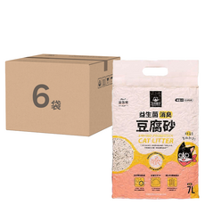 DOG CAT STAR 汪喵星球 益生菌豆腐砂 條狀 7L 容量, 2.7kg, 6袋, 消臭