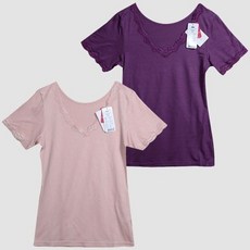 소프트한 터치감 여성 3부 레이스 상의내복