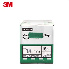 3M 美紋紙膠帶 2688遮蔽膠帶無殘膠手撕 電鍍分色汽車高溫噴漆遮蔽噴塗保護 裝修遮蔽無痕膠帶（可開發票）, 1個, 【18mm*18m】70卷, 黃色