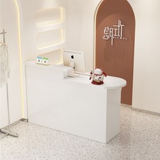 안내 데스크 업소용 가계 인포 캐셔 카운터 매장 인포데스크, 80x50x105cm, 모두흰색(왼쪽호)바내부에서본경우