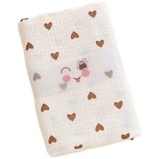 CCBABY 多功能純棉紗布寶寶包巾 透氣吸濕 75x80cm 愛心款