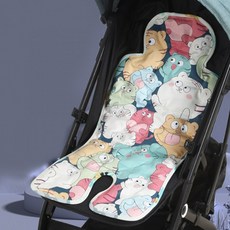 유모차쿨시트 여름 유모차통풍시트, 동물파티핑크, 1개