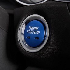 차량 스타트버튼 시동버튼 오토도어 페이스리프트 자동차스마트키 스마트버튼커버 버튼시동, 1개, 블루 스타터 스티커