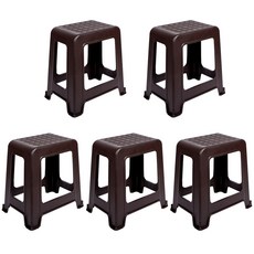 지오리빙 직사각 플라스틱 라탄 의자 5p, 브라운, 5개