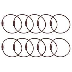 칼라와이어링 키링 열쇠고리, 10개, 브라운