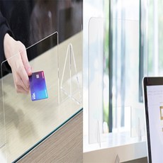 참앤코지 투명 아크릴 칸막이 공간분리칸막이, 600x400 뚫림