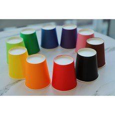 색깔종이컵 색종이컵 컬러종이컵 칼라종이컵 1줄 50개, 연두, 1개