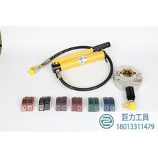 汽車空調軟管壓管機：手動液壓便攜式壓接工具，含多尺寸模具，適用於汽車空調維修, 1個, 鐵泵一套
