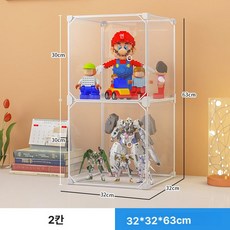 건담 프라모델 전시장 피규어 투명 아크릴 호환 진열장, 투명 격판 2칸 층고 30cm