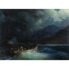 under a hail of shots on a boat 편집아트포스터 감성선물 아이바좁스키, 그림만(매트지), A6