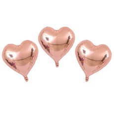 하트 은박풍선(45cm) 풍선 장식 파티용품 [에브리띵스마일] 1103, 3개, 로즈골드