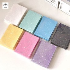 포토 카드 홀로그램 컬러 슬리브 포카 포장, 50장, 핑크