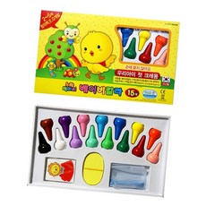 베이비칼라 크레용 15색 손가락 유아용 드로잉