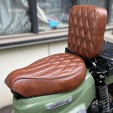 슈퍼커브 시트 오토바이 뒷좌석 플립 뒷좌석 퀼팅 등받이 등받이 튜닝 교체, 혼다 애니멀 cc110 전용, 블랙 앞좌석