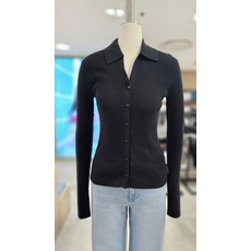 [백화점 정품] 캘빈클라인 25FW 여성 카라넥 립 가디건(47D397G-UB1)