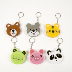 귀요미 동물줄자 디자인 랜덤 귀여운 캐릭터 150cm 열쇠고리 문구팬시, 1개(디자인랜덤)